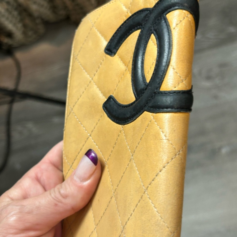 CHANEL Cambon Quilted Yen Light Brown Long Wallet - Picture 10 of 16